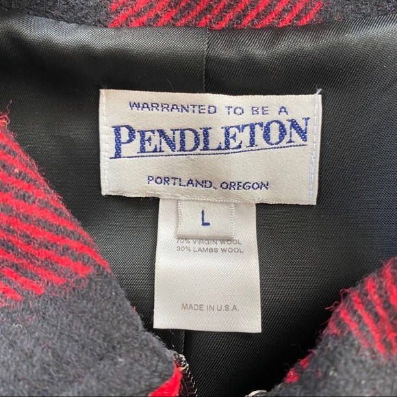Pendleton Red Buffalo Check Wool Jacket | LARGE - Picture 9 of 12